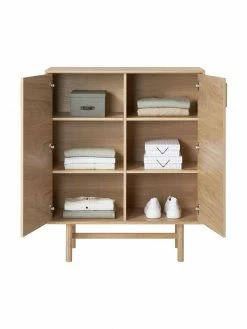 Westwing Collection Rangement bois de chêne avec portes Diana, larg. 100 x haut. 120 cm 10 Westwing Collection Rangement bois de chêne avec portes Diana, larg. 100 x haut. 120 cm -furniture Soldes Rangement bois de chene avec portes Diana 4