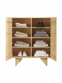 Westwing Collection Rangement bois massif Louis, larg. 100 x haut. 120 cm -furniture Soldes Rangement bois massif Louis 4