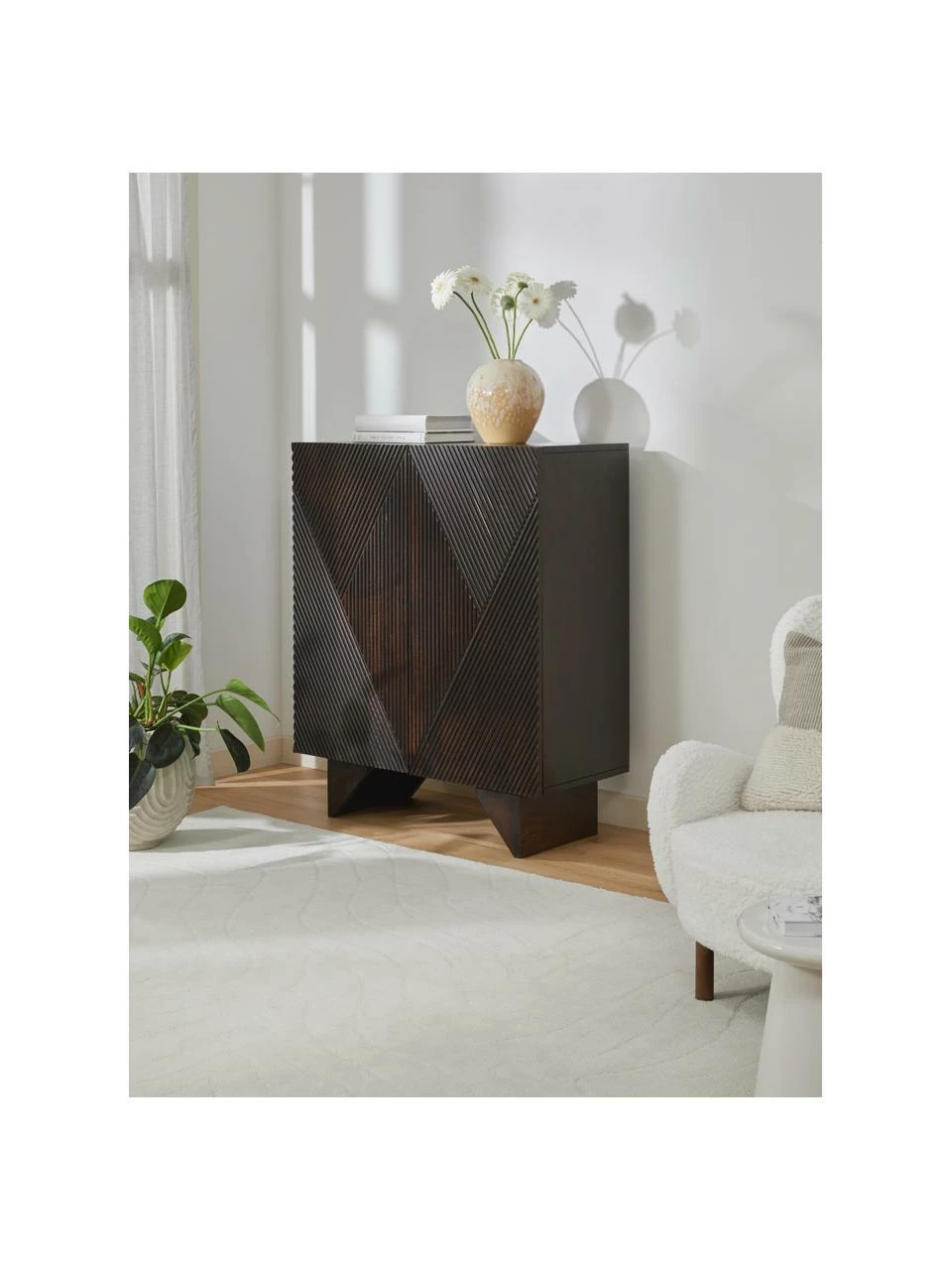 Westwing Collection Rangement bois massif Louis, larg. 100 x haut. 120 cm 2 Westwing Collection Rangement bois massif Louis, larg. 100 x haut. 120 cm – Image 2