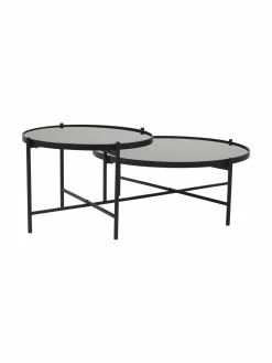 Table basse 2 plateaux en verre Li, larg. 122 x haut. 43 cm 8 Table basse 2 plateaux en verre Li, larg. 122 x haut. 43 cm -furniture Soldes Table basse 2 plateaux en verre Li 2