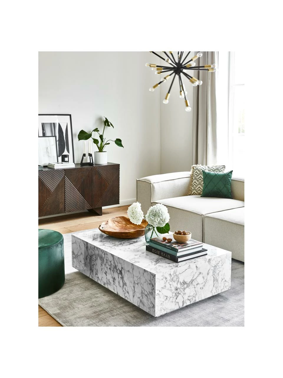 Westwing Collection Table basse aspect marbre Lesley, larg. 120 x haut. 35 cm 2 Westwing Collection Table basse aspect marbre Lesley, larg. 120 x haut. 35 cm – Image 2