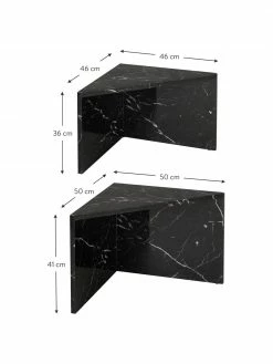 Westwing Collection Table basse aspect marbre Vilma, 2 élém., Lot de différentes tailles -furniture Soldes Table basse aspect marbre Vilma 2 elem 8