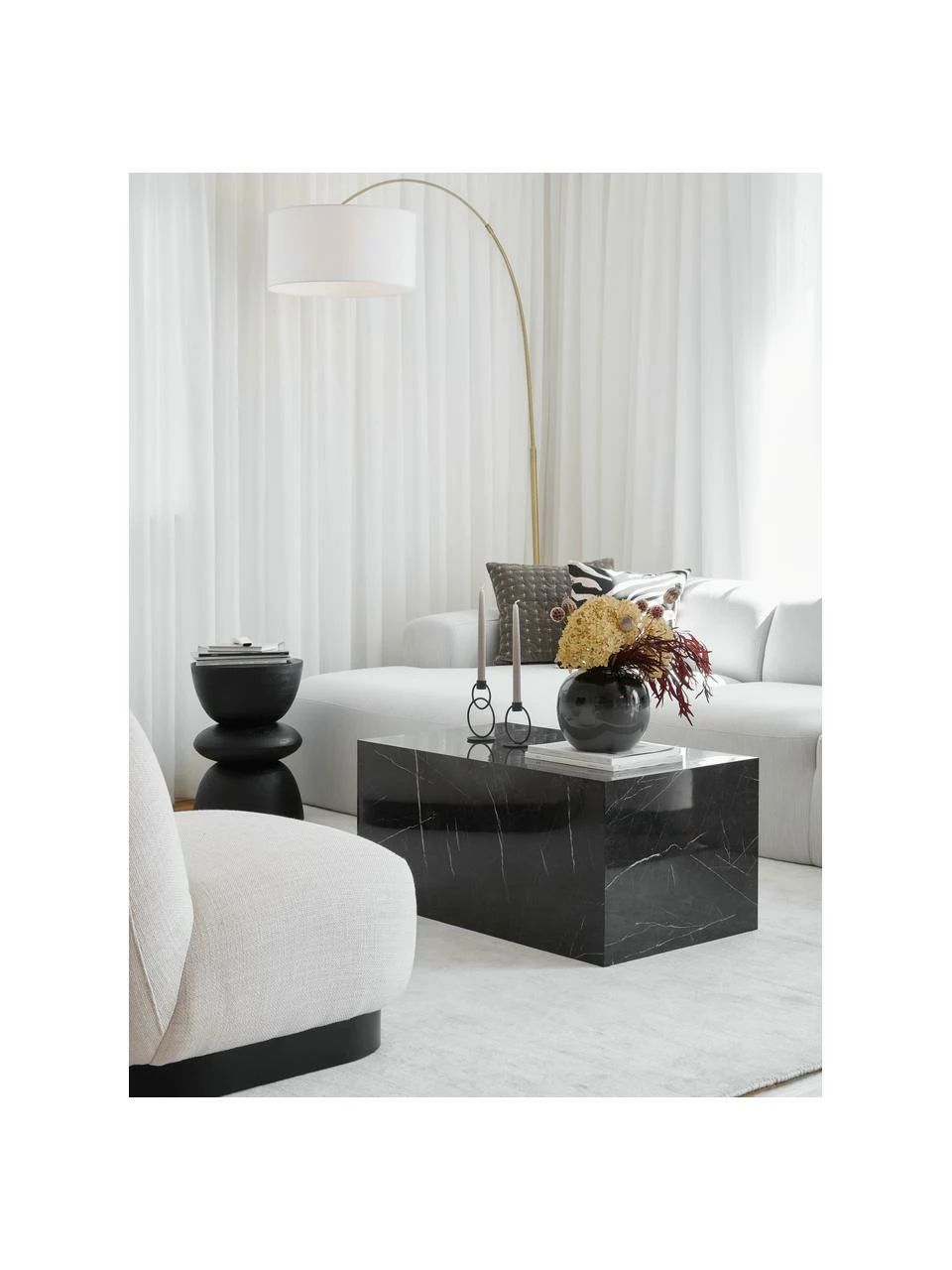 Westwing Collection Table basse aspect travertin Lesley, larg. 90 x prof. 50 cm 3 Westwing Collection Table basse aspect travertin Lesley, larg. 90 x prof. 50 cm – Image 3