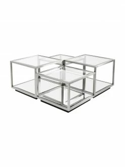 Kare Design Table basse avec fond en verre miroir Luigi, 4 élém., Lot de différentes taillesSeulement 1 produit disponible