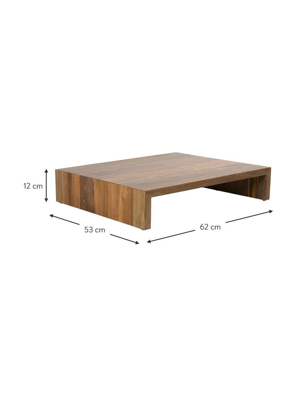 HKliving Table basse bois Sungkai Plateau, larg. 62 x prof. 53 cm 2 HKliving Table basse bois Sungkai Plateau, larg. 62 x prof. 53 cm – Image 2