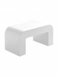 Table basse bois de manguier blanc Lucie, larg. 80 x haut. 40 cm