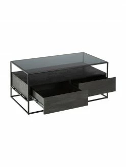 Westwing Collection Table basse en bois avec tiroirs Theodor, larg. 100 x haut. 45 cm -furniture Soldes Table basse en bois avec tiroirs Theodor 10