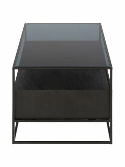 Westwing Collection Table basse en bois avec tiroirs Theodor, larg. 100 x haut. 45 cm -furniture Soldes Table basse en bois avec tiroirs Theodor 11