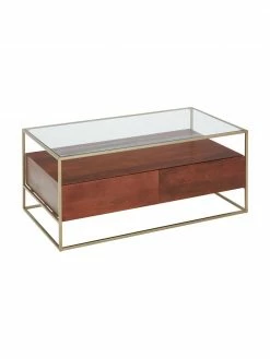 Westwing Collection Table basse en bois avec tiroirs Theodor, larg. 100 x haut. 45 cm