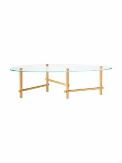Westwing Collection Table basse en verre forme organique Pond, larg. 114 x haut. 33 cm