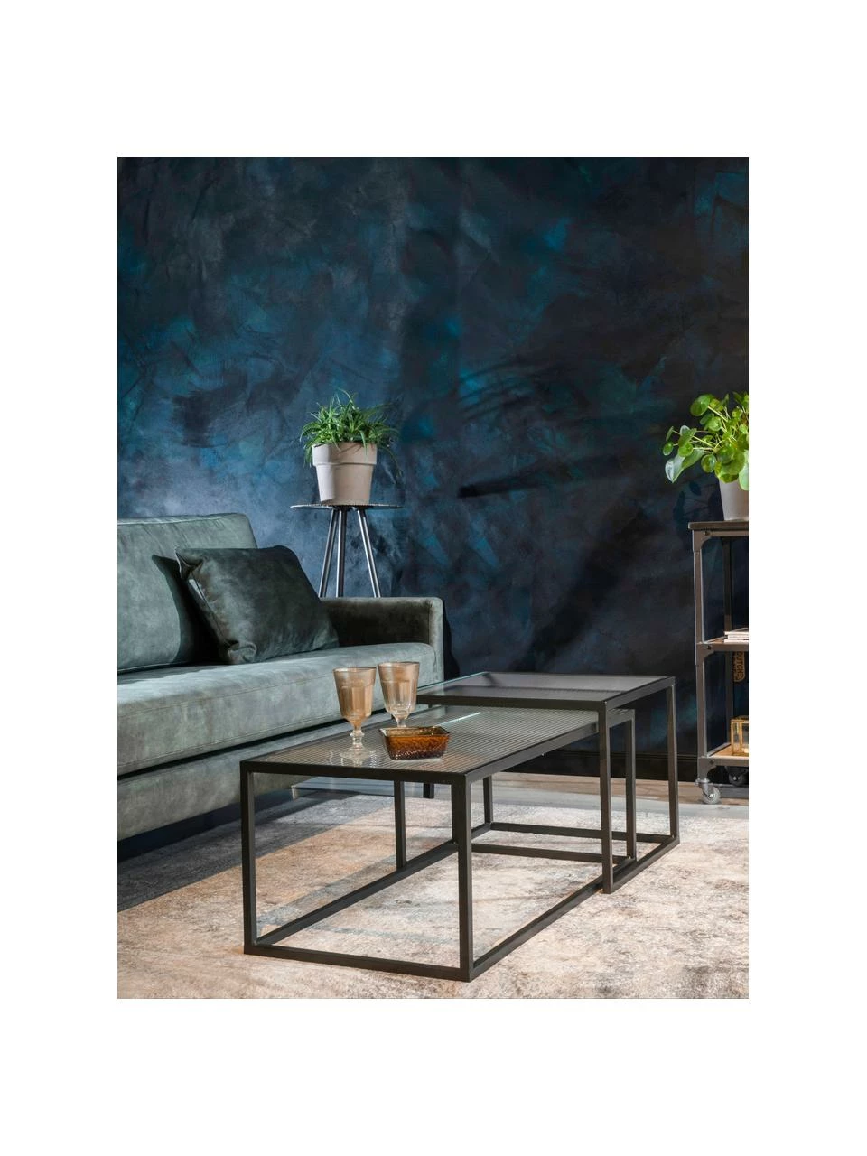 Dutchbone Table basse en verre rainuré Boli, 2 élém., Lot de différentes tailles 2 Dutchbone Table basse en verre rainuré Boli, 2 élém., Lot de différentes tailles – Image 2