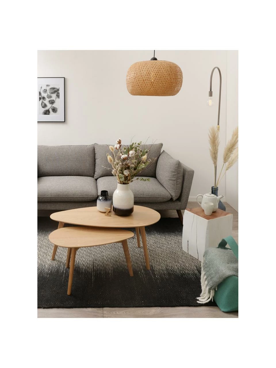 Table basse gigogne chêne Bloom, 2 élém., Lot de différentes tailles 2 Table basse gigogne chêne Bloom, 2 élém., Lot de différentes tailles – Image 2