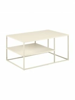 Westwing Collection Table basse industrielle en métal beige Neptun, larg. 90 x haut. 45 cm