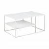 Westwing Collection Table basse industrielle en m&eacute;tal blanc Neptun, larg. 90 x haut. 45 cm