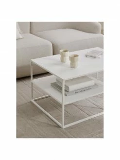 Westwing Collection Table basse industrielle en métal blanc Neptun, larg. 90 x haut. 45 cm -furniture Soldes Table basse industrielle en metal blanc Neptun 2