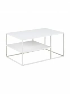 Westwing Collection Table basse industrielle en métal blanc Neptun, larg. 90 x haut. 45 cm