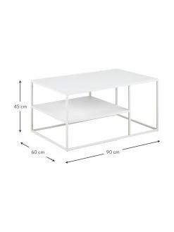 Westwing Collection Table basse industrielle en métal blanc Neptun, larg. 90 x haut. 45 cm -furniture Soldes Table basse industrielle en metal blanc Neptun 3