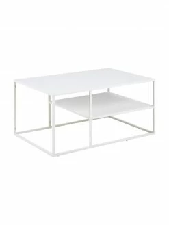 Westwing Collection Table basse industrielle en métal blanc Neptun, larg. 90 x haut. 45 cm -furniture Soldes Table basse industrielle en metal blanc Neptun 5