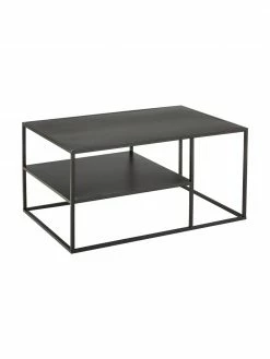 Westwing Collection Table basse industrielle en métal noir Neptun, larg. 90 x haut. 45 cm