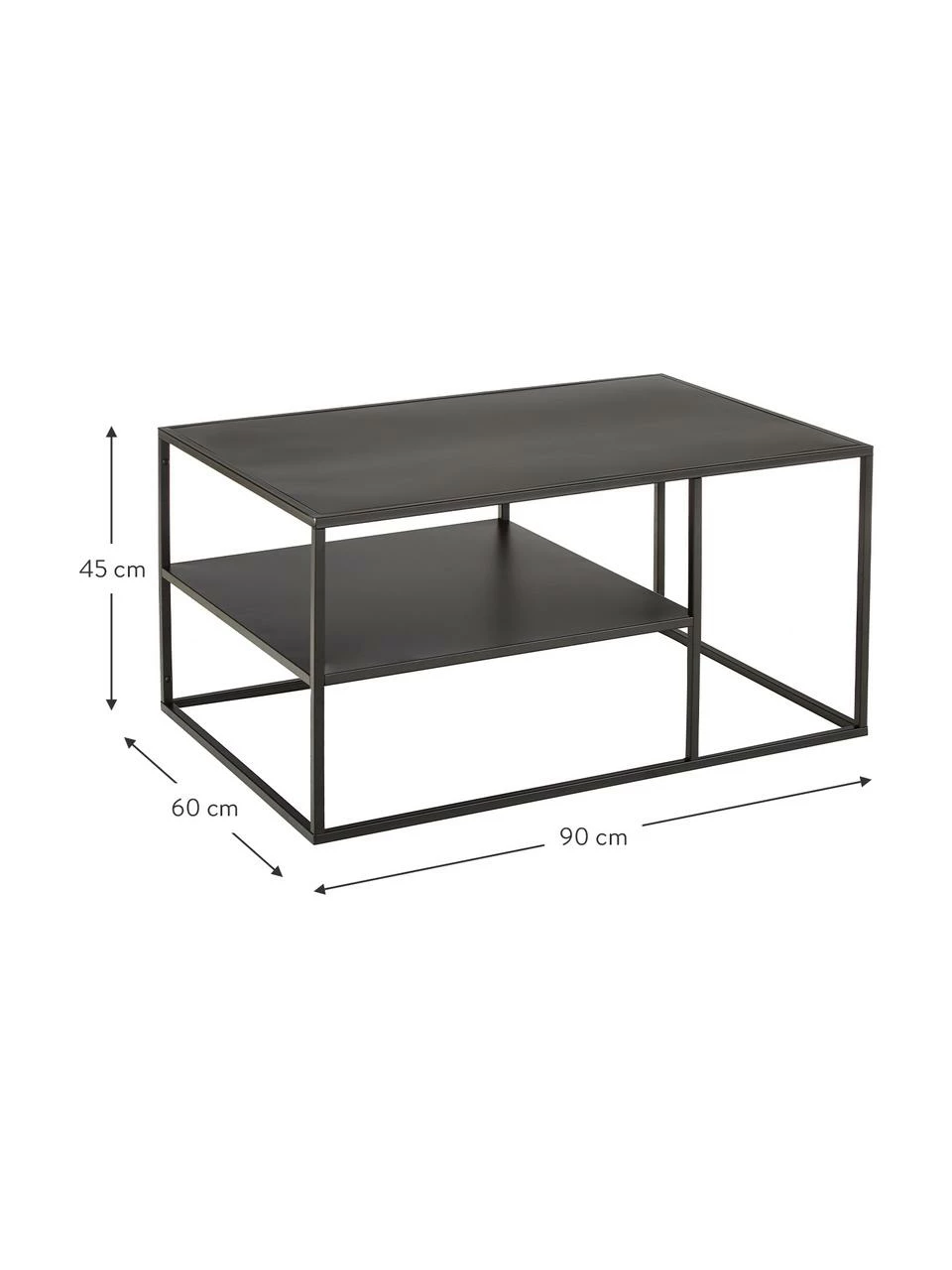 Westwing Collection Table basse industrielle en métal noir Neptun, larg. 90 x haut. 45 cm 3 Westwing Collection Table basse industrielle en métal noir Neptun, larg. 90 x haut. 45 cm – Image 3
