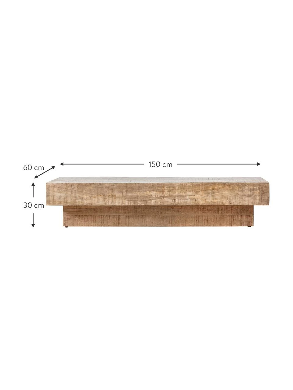 Table basse manguier Iowa, larg. 150 x haut. 30 cm 4 Table basse manguier Iowa, larg. 150 x haut. 30 cm – Image 4