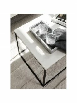Westwing Collection Table basse marbre&nbsp;Alys, larg. 80 x haut. 40 cm -furniture Soldes Table basse marbre Alys 14