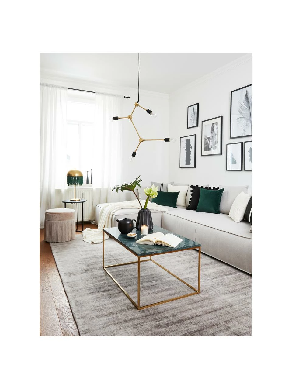 Westwing Collection Table basse marbre Alys, larg. 80 x haut. 40 cm 2 Westwing Collection Table basse marbre Alys, larg. 80 x haut. 40 cm – Image 2