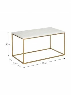 Westwing Collection Table basse marbre Alys, larg. 80 x haut. 40 cm -furniture Soldes Table basse marbre Alys 2