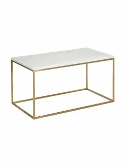 Westwing Collection Table basse marbre Alys, larg. 80 x haut. 40 cm