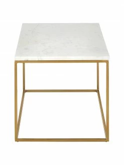 Westwing Collection Table basse marbre Alys, larg. 80 x haut. 40 cm -furniture Soldes Table basse marbre Alys 4