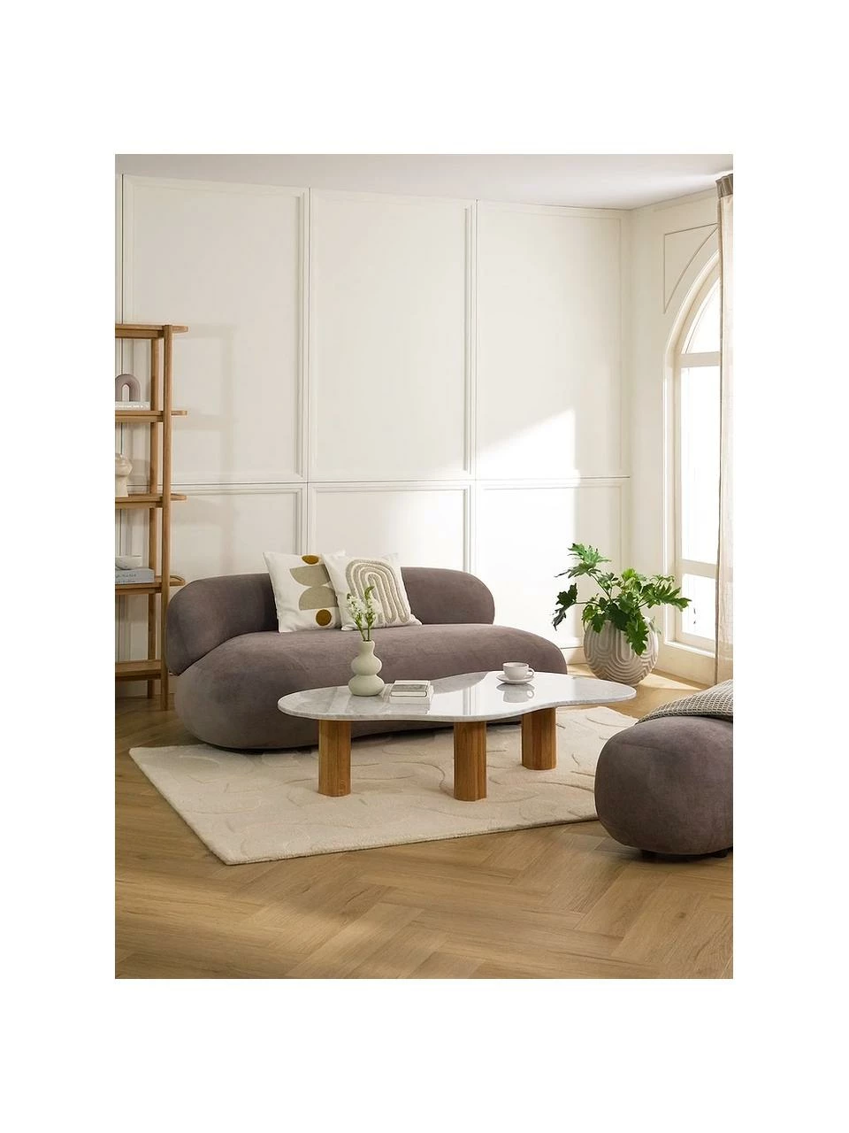 Westwing Collection Table basse marbre Naruto, larg. 140 x prof. 80 cm 2 Westwing Collection Table basse marbre Naruto, larg. 140 x prof. 80 cm – Image 2