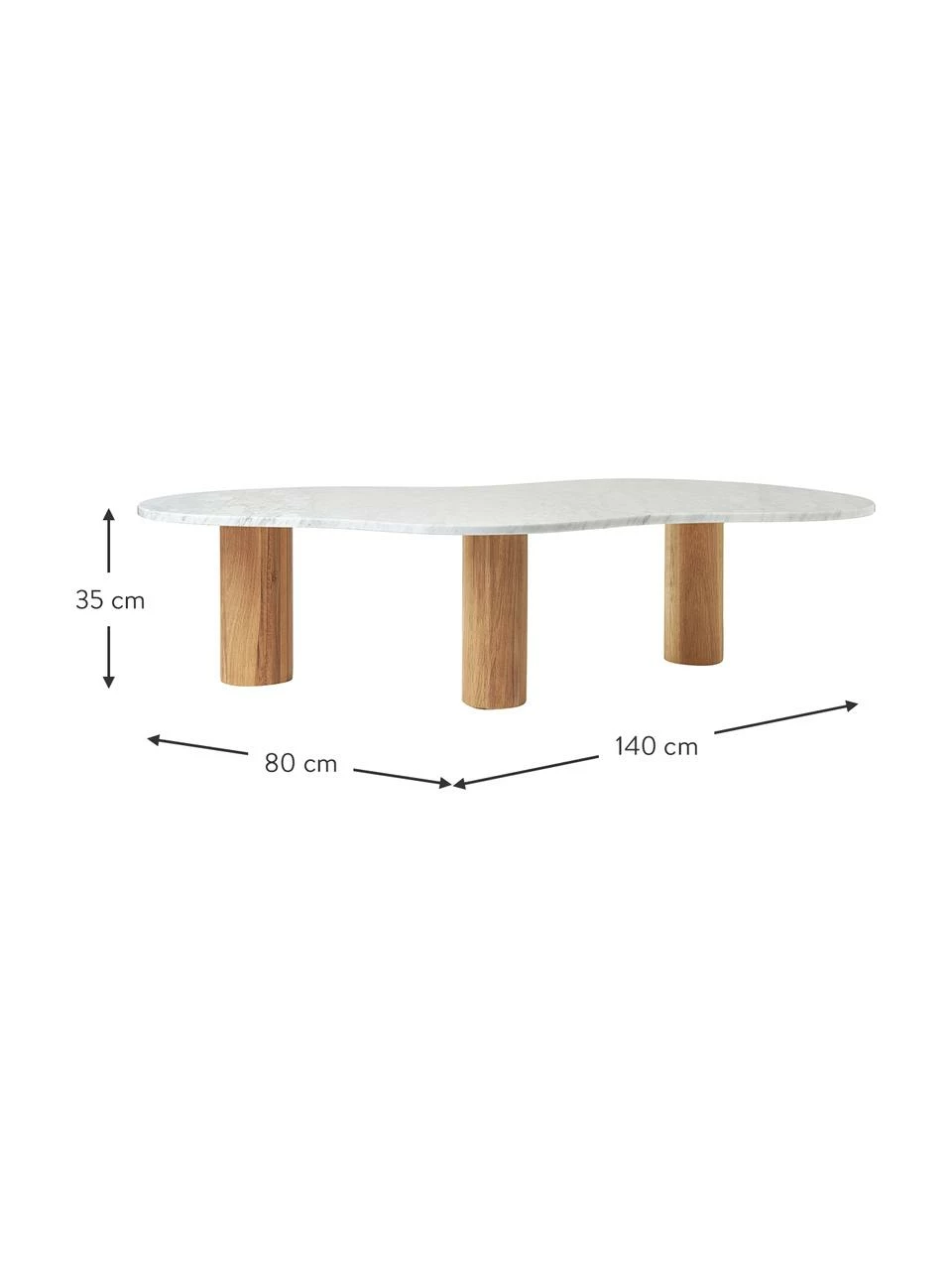 Westwing Collection Table basse marbre Naruto, larg. 140 x prof. 80 cm 3 Westwing Collection Table basse marbre Naruto, larg. 140 x prof. 80 cm – Image 3