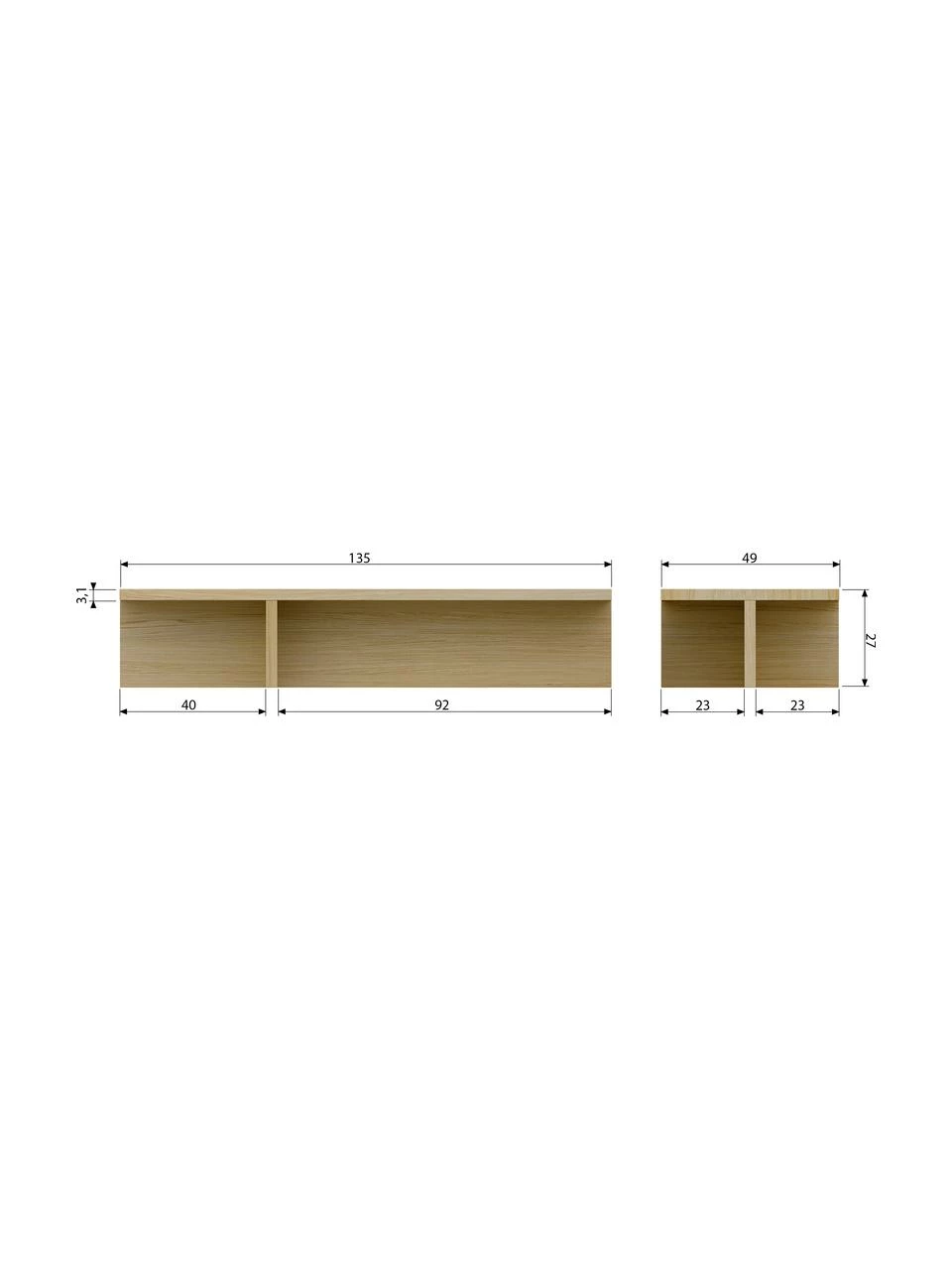 Vtwonen Table basse moderne Angle, larg. 135 x haut. 27 cm 3 Vtwonen Table basse moderne Angle, larg. 135 x haut. 27 cm – Image 3