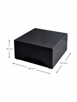 Table basse noire Pop, surface réfléchissante, larg. 60 x haut. 30 cm -furniture Soldes Table basse noire Pop surface reflechissante 2