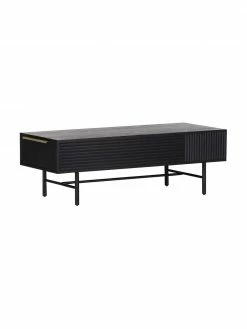 Table basse noire bois d'acacia Mamba, larg. 124 x haut. 40 cmSeulement 1 produit disponible