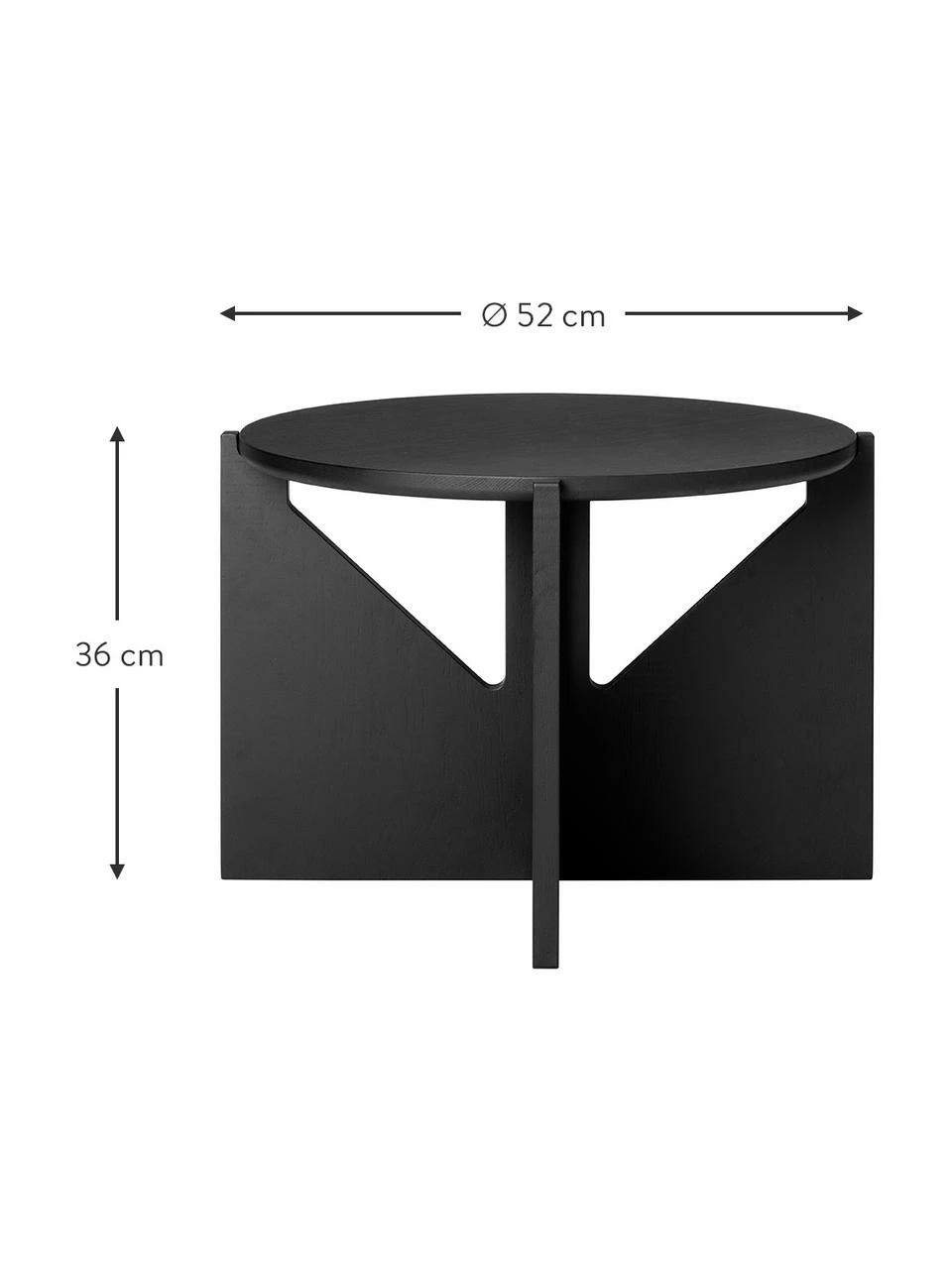 Table basse noire bois de chêne Future, Ø 52 x haut. 36 cm 3 Table basse noire bois de chêne Future, Ø 52 x haut. 36 cm – Image 3