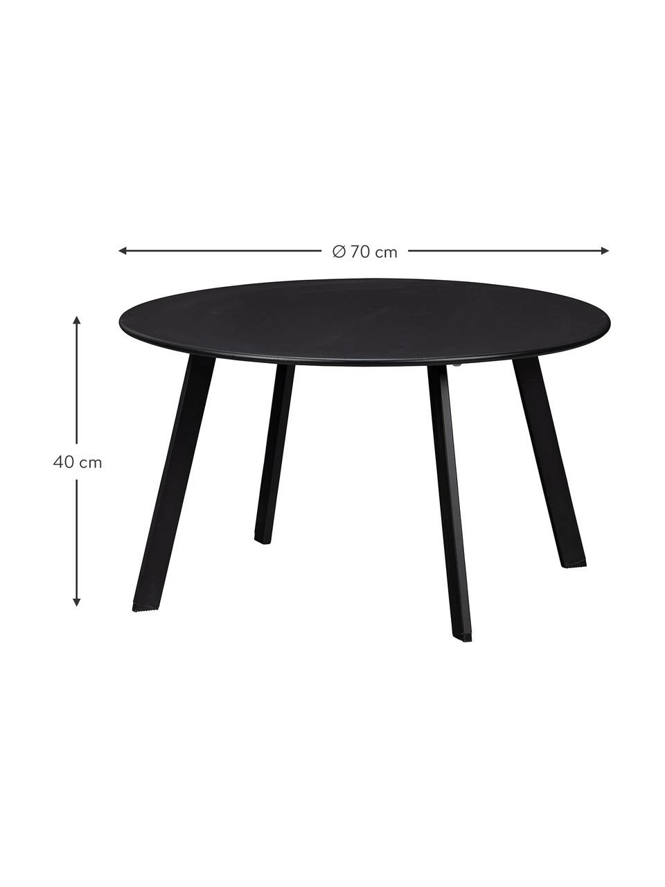 Table basse noire de jardin Fer, Ø 70 x haut. 40 cm 3 Table basse noire de jardin Fer, Ø 70 x haut. 40 cm – Image 3