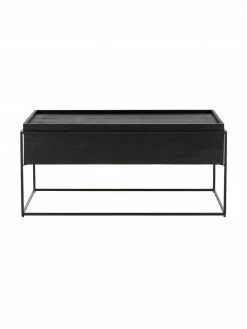 Westwing Collection Table basse noire en bois et métal Theo, larg. 100 x haut. 45 cm 9 Westwing Collection Table basse noire en bois et métal Theo, larg. 100 x haut. 45 cm -furniture Soldes Table basse noire en bois et metal Theo 3
