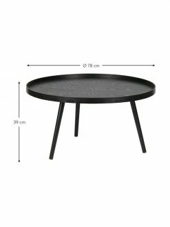 Table basse noire rétro ronde Mesa, Ø 78 x haut. 39 cm 5 Table basse noire rétro ronde Mesa, Ø 78 x haut. 39 cm -furniture Soldes Table basse noire retro ronde Mesa 2