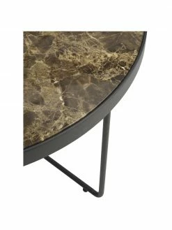 Table basse ronde avec plateau en verre marbré Gellina, Ø 80 x haut. 39 cm -furniture Soldes Table basse ronde avec plateau en verre marbre Gellina 3