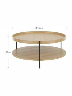 Westwing Collection Table basse ronde avec rangement Renee, Ø 90 x haut. 39 cm -furniture Soldes Table basse ronde avec rangement Renee 3
