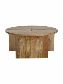 Table basse ronde bois de manguier Match, 2 élém., Ø 90 x haut. 41 cm
