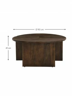 Table basse ronde bois de manguier Match, 2 élém., Ø 90 x haut. 41 cm -furniture Soldes Table basse ronde bois de manguier Match 2 elem 8