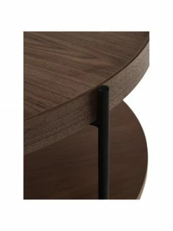 Westwing Collection Table basse ronde bois de noyer Renee, Ø 90 x haut. 39 cm -furniture Soldes Table basse ronde bois de noyer Renee 5