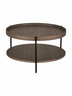 Westwing Collection Table basse ronde bois de noyer Renee, Ø 69 x haut. 39 cm