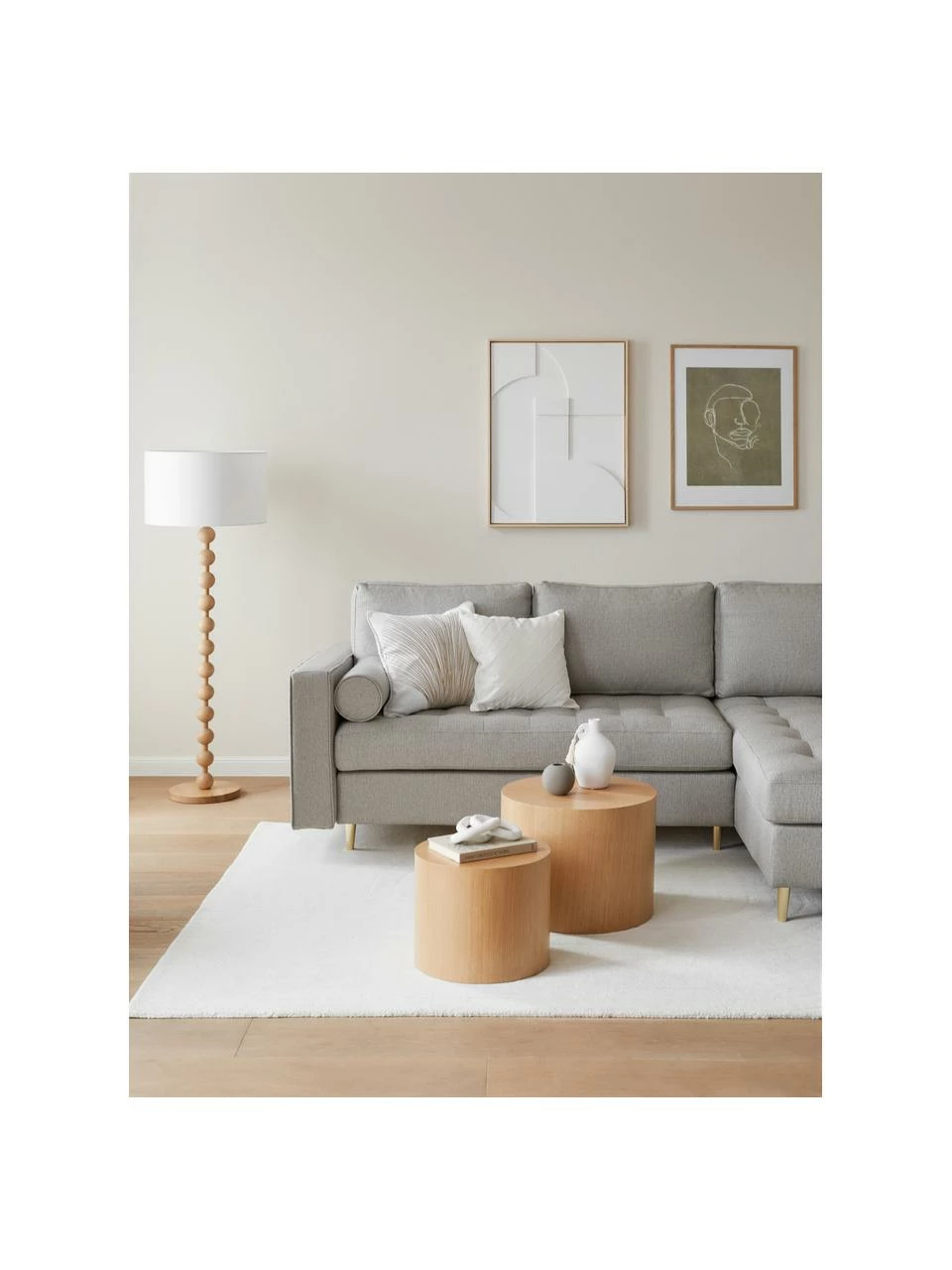 Westwing Collection Table basse ronde en bois Dan, 2 élém., Lot de différentes tailles 2 Westwing Collection Table basse ronde en bois Dan, 2 élém., Lot de différentes tailles – Image 2