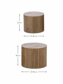 Westwing Collection Table basse ronde en bois Dan, 2&nbsp;&eacute;l&eacute;m., Lot de différentes tailles -furniture Soldes Table basse ronde en bois Dan 2 elem 15