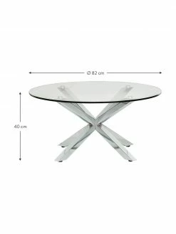 Table basse ronde en métal et verre Emilie, Ø 82 x haut. 40 cm -furniture Soldes Table basse ronde en metal et verre Emilie 2