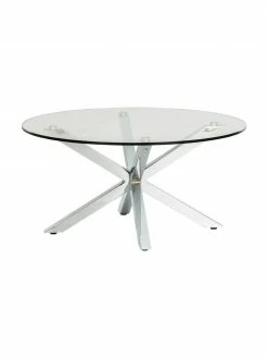 Table basse ronde en métal et verre Emilie, Ø 82 x haut. 40 cm -furniture Soldes Table basse ronde en metal et verre Emilie 3