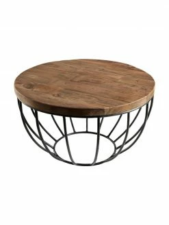 Table basse ronde en teck Sixtine, Ø 60 x haut. 35 cm